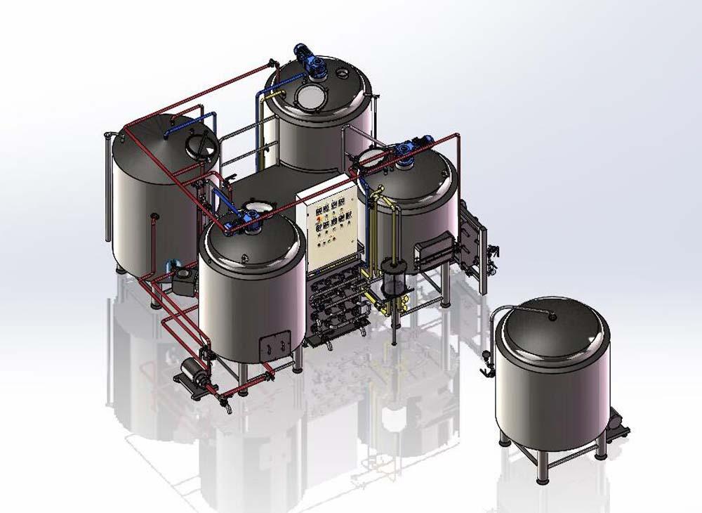 <b>10HL 3 vessel brewhouse special designed for France customer</b>